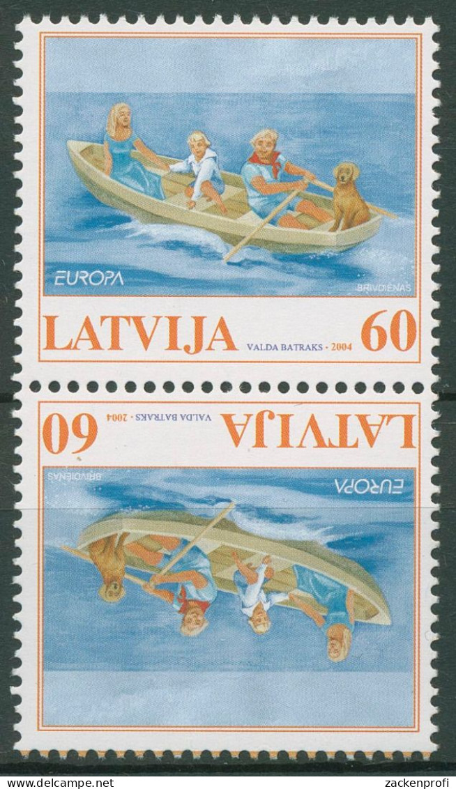 Lettland 2004 Europa CEPT Ferien Am Meer Kehrdruckpaar 613 KD Postfrisch - Lettonie