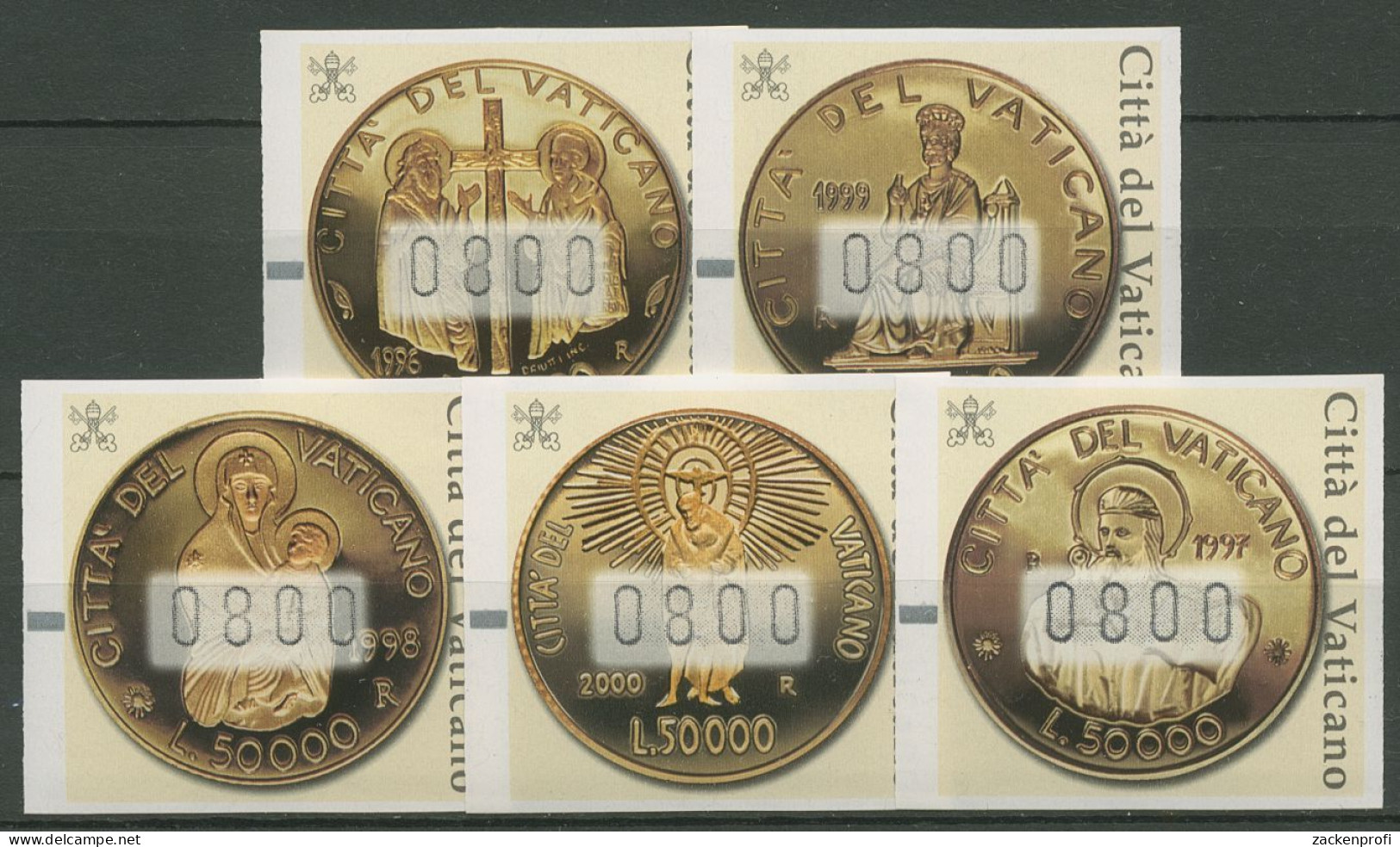 Vatikan 2001 Automatenmarken Goldmünzen ATM 6/10 Postfrisch - Ungebraucht