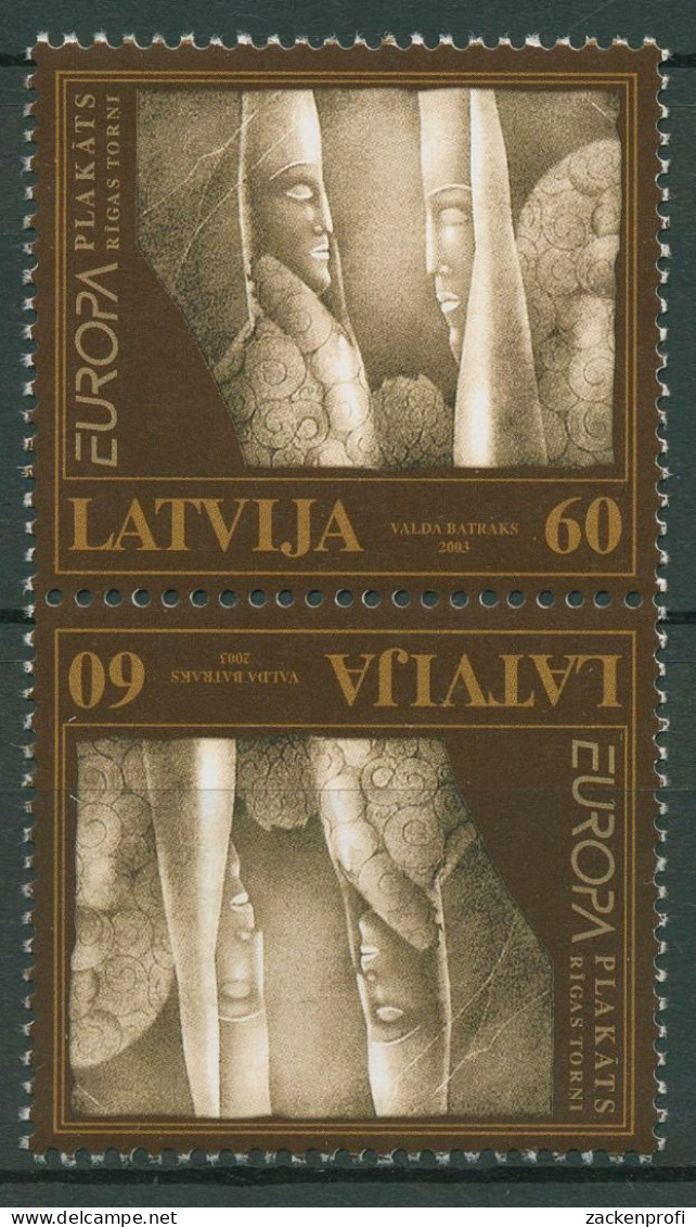 Lettland 2003 Europa CEPT Plakate Kehrdruckpaar 590 KD Postfrisch - Letonia