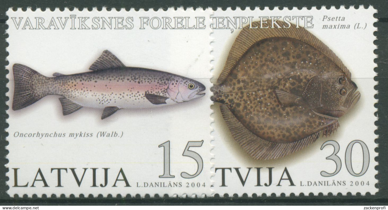 Lettland 2004 Fische: Regenbogenforelle, Steinbutt 615/16 A Postfrisch - Latvia
