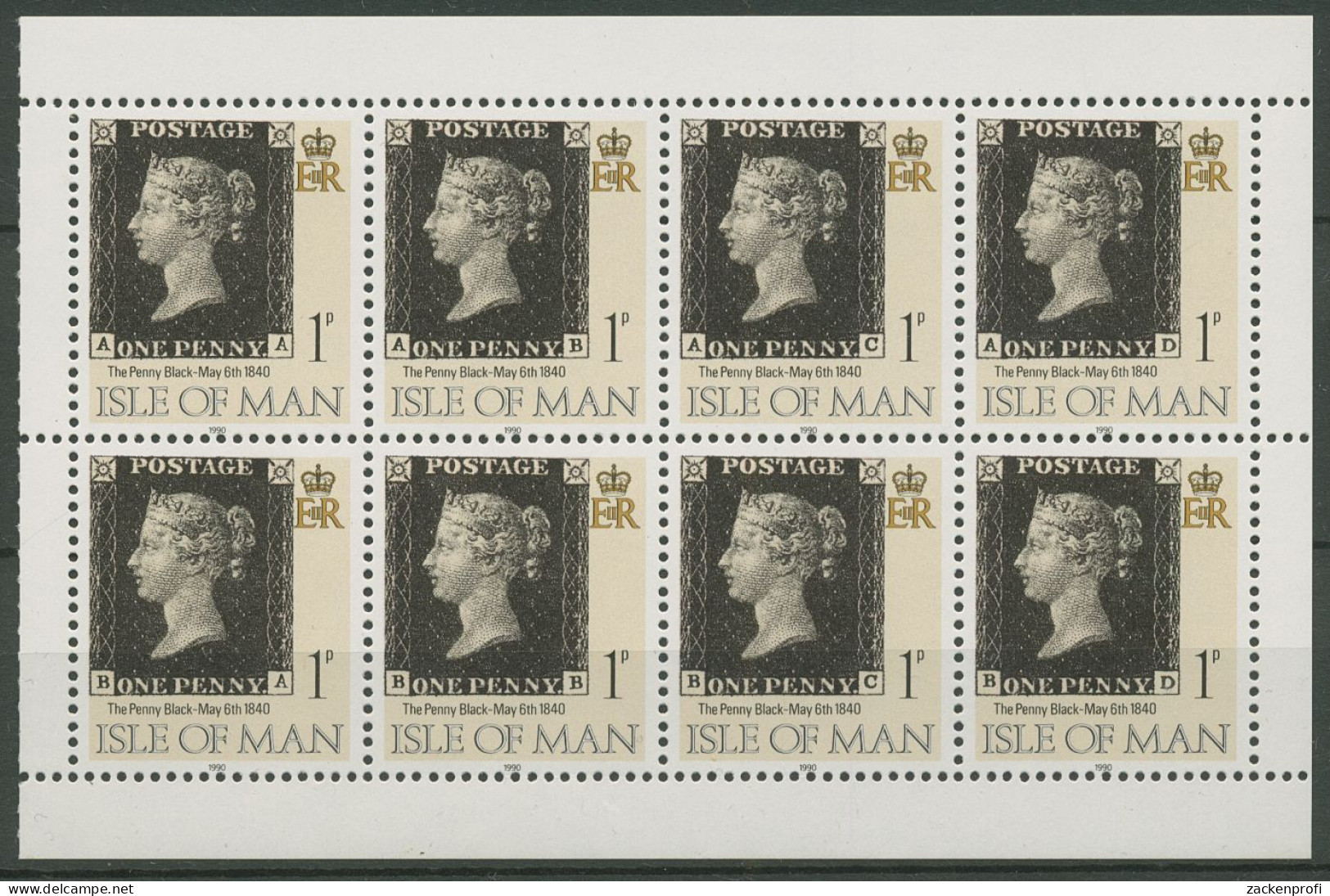 Isle Of Man 1990 150 Jahre Briefmarken Heftchenblatt H-Bl.21 Postfrisch (C63028) - Man (Eiland)