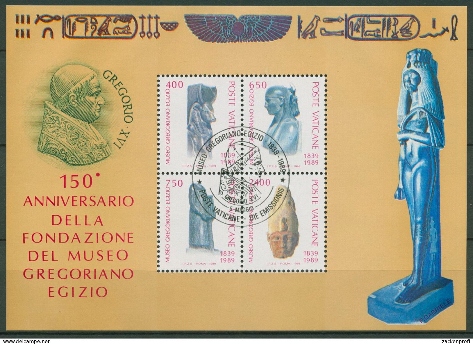 Vatikan 1989 Ägyptisches Museum Block 11 Gestempelt (C91495) - Blocks & Sheetlets & Panes