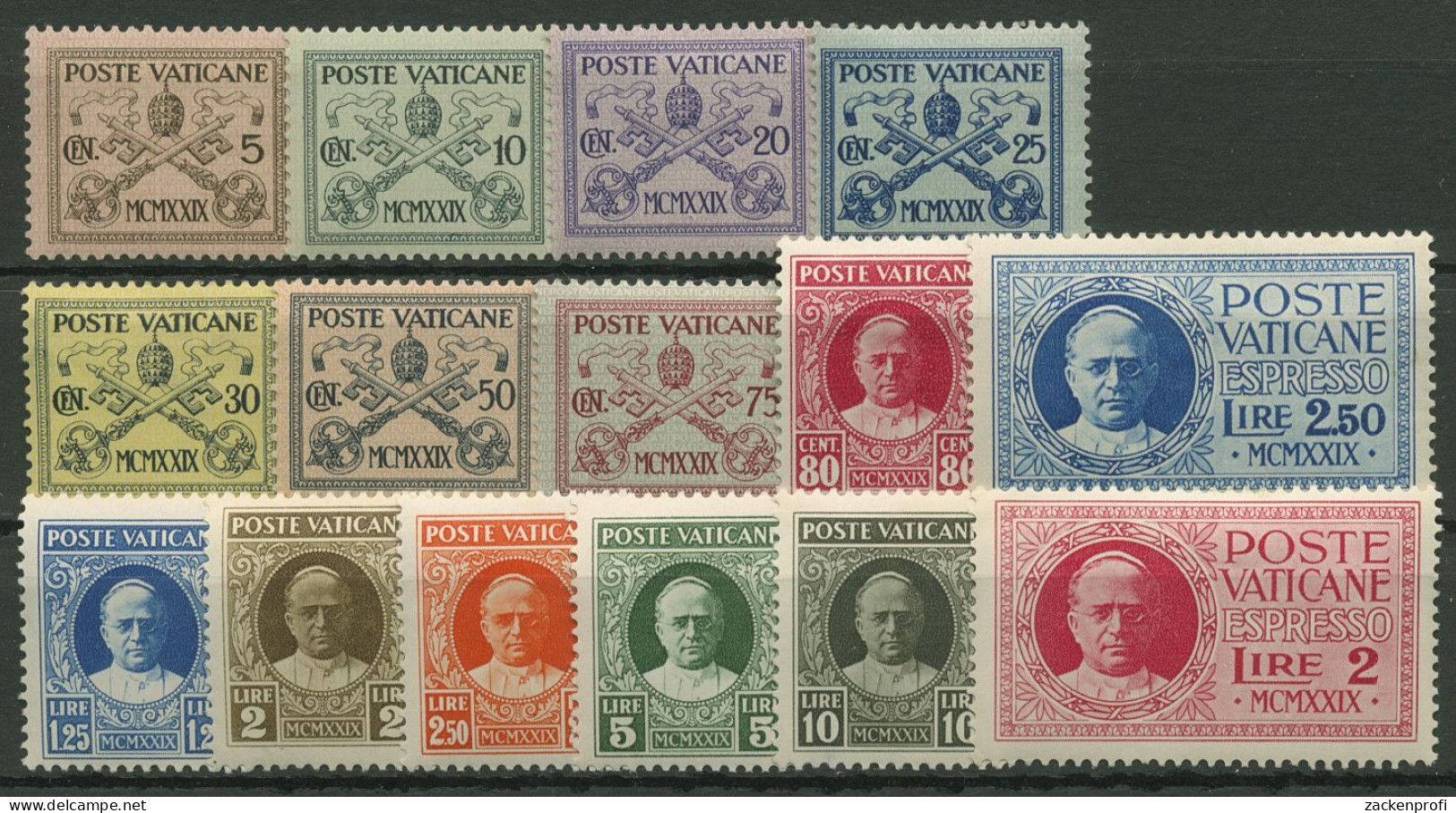 Vatikan 1929 Freimarke Papst Pius XI., Wappen 1/15 Mit Falz - Unused Stamps