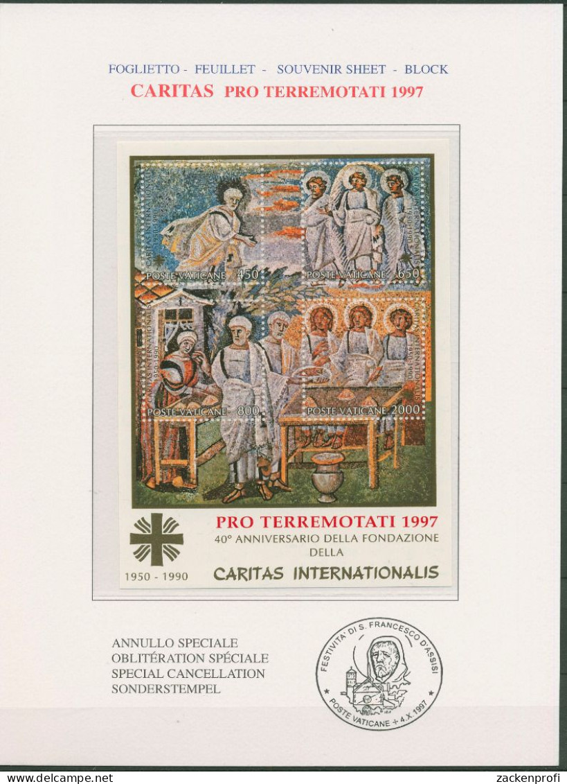 Vatikan 1990 Caritas International Block 12 I Im Faltblatt Postfrisch (SG61624) - Blocs & Feuillets