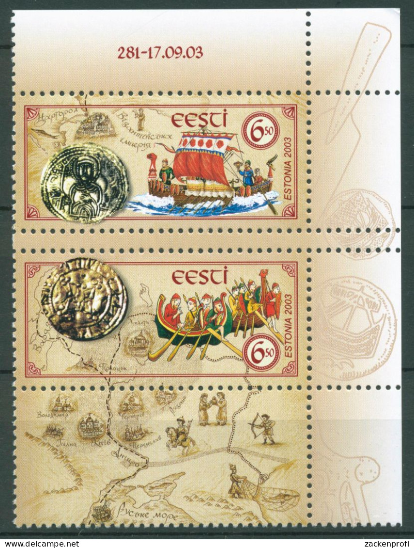 Estland 2003 Handelswege Entlang Der Ostsee Schiffe 470/71 Zf Postfrisch - Estonia