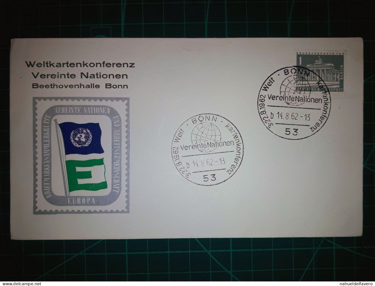 ALLEMAGNE. Enveloppe FDC Avec Cachet Commémoratif De “Weltkartenkonferenz Vereinte Nationen Beethovenhalle Bonn”. Timbre - 1950-1970