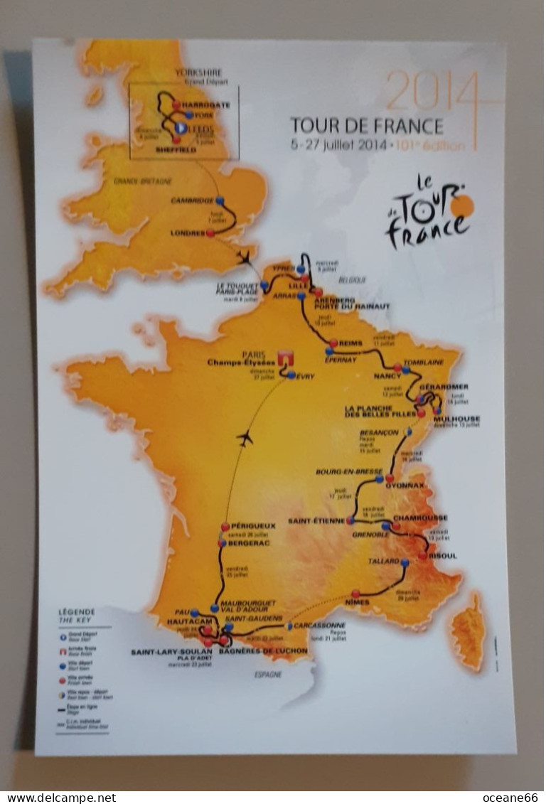 Parcours Itinéraire Tour De France 2014 - Cycling