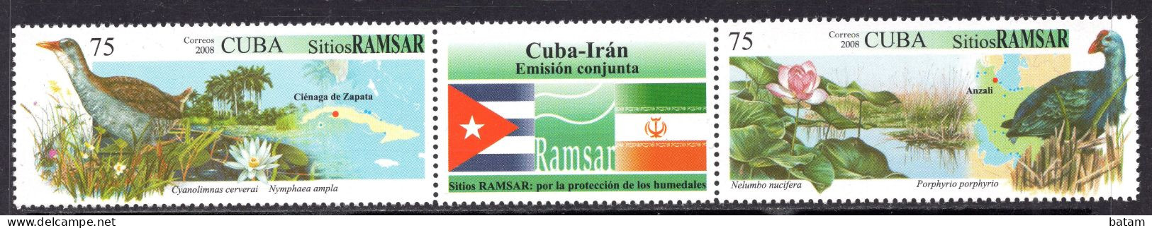 CUBA 2008 - Joint Iran - Cuba Friendship Issue - Birds - MNH Set - Unused Stamps