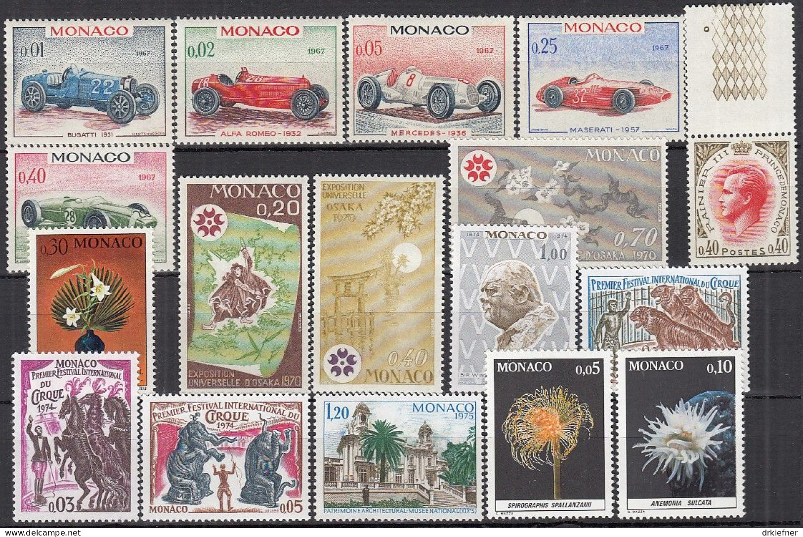 MONACO  17 Marken, Postfrisch ** - Collections, Lots & Series