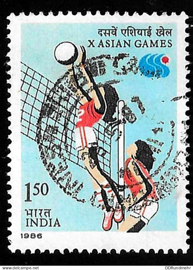 1986 Volleyball    Michel IN 1061 Stamp Number IN 1124 Yvert Et Tellier IN 876 Stanley Gibbons IN 1196 Used - Oblitérés