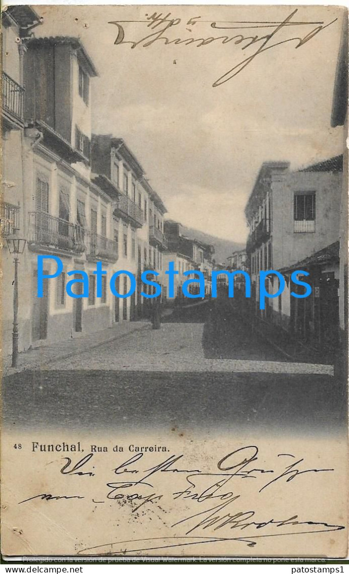 228497 PORTUGAL FUNCHAL STREET CAREER BREAK CIRCULATED TO ARGENTINA POSTAL POSTCARD - Other & Unclassified
