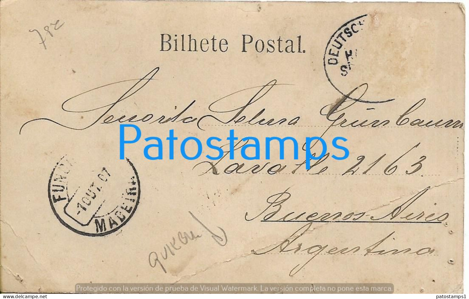 228497 PORTUGAL FUNCHAL STREET CAREER BREAK CIRCULATED TO ARGENTINA POSTAL POSTCARD - Other & Unclassified