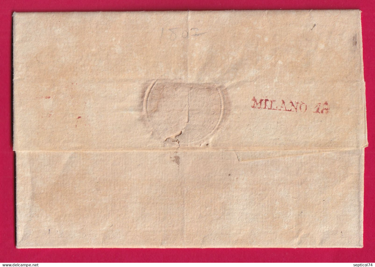 MARQUE MILANO SERVICIO MILITARE REGNO DE ITALIA GENOVA 1807 CASSA MILTARE LETTRE - ...-1850 Préphilatélie