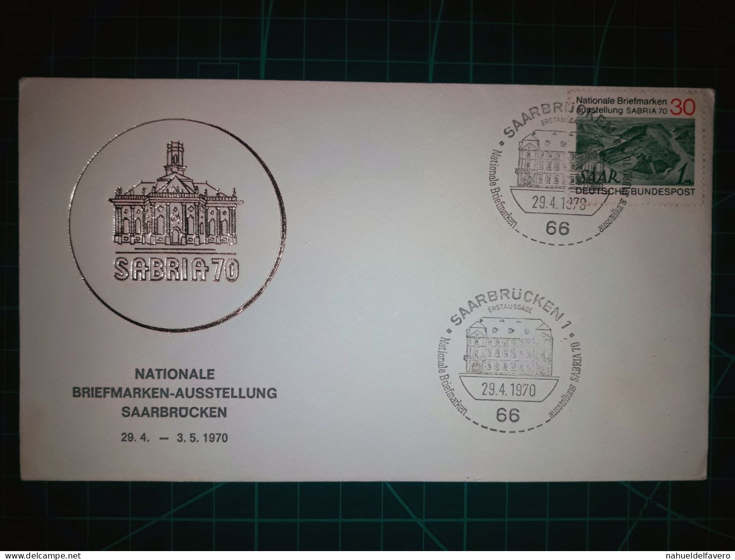 ALLEMAGNE. Enveloppe FDC Avec Cachet Commémoratif De “ Sabria 70, Nationale Briefmarken- Ausstellung Saarbrucken”. Timbr - 1950-1970