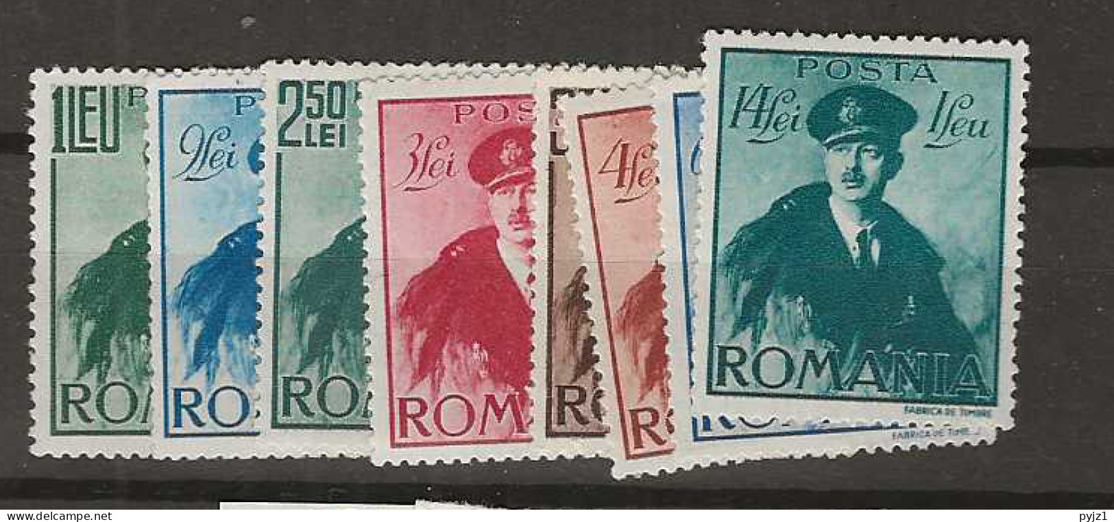 1940 MH Romania Mi 617-24 - Unused Stamps