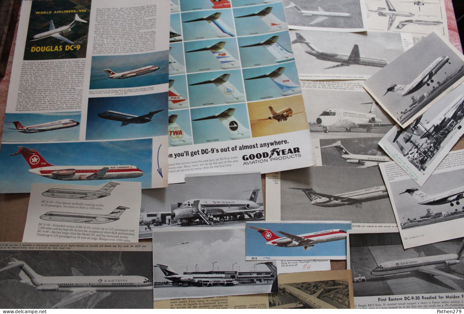 Lot De 287g D'anciennes Coupures De Presse De L'aéronef Américain Douglas DC-9 - Fliegerei