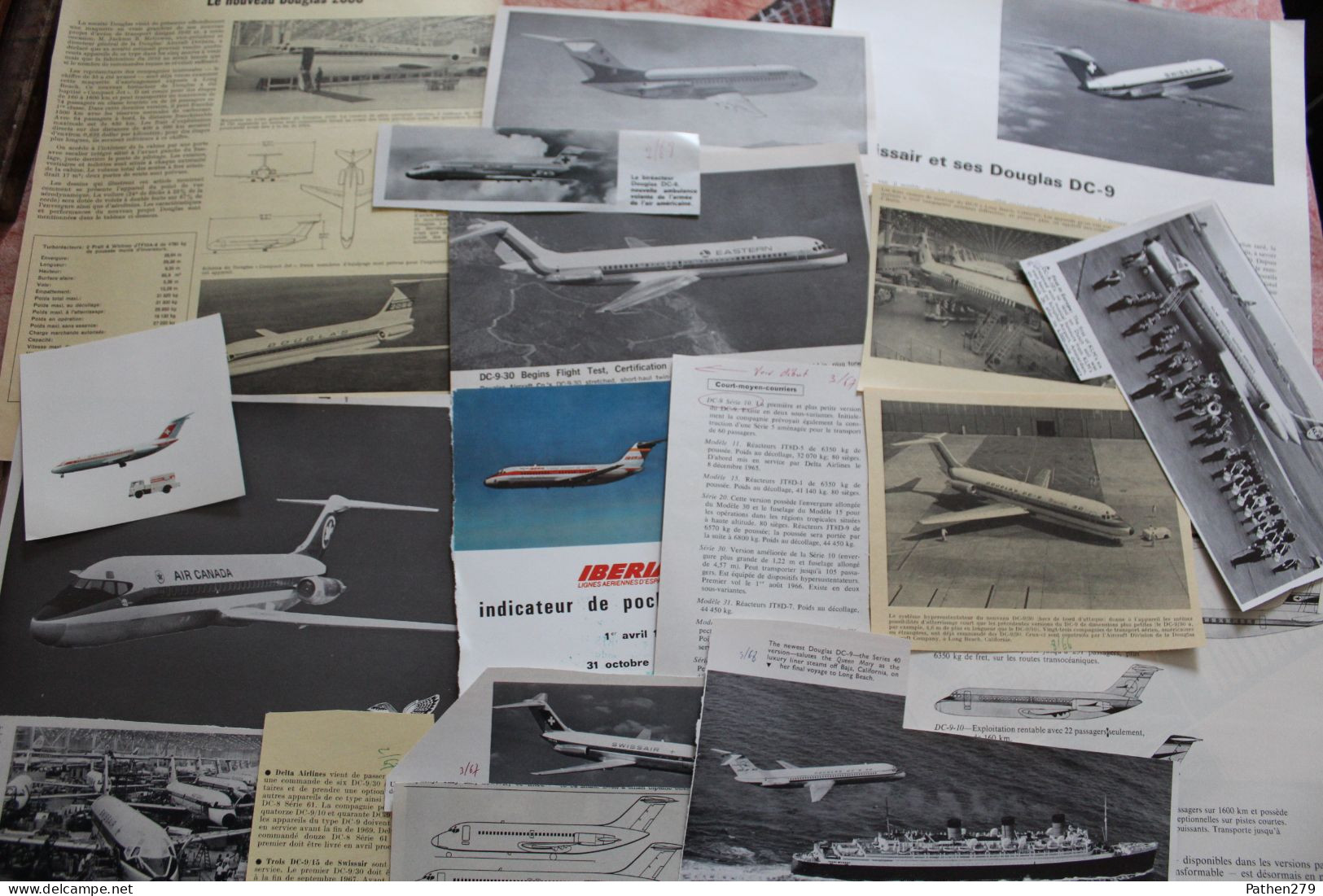 Lot De 287g D'anciennes Coupures De Presse De L'aéronef Américain Douglas DC-9 - Luchtvaart