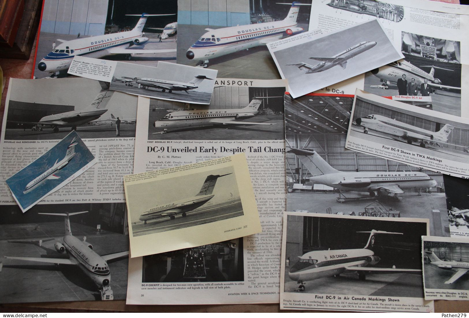 Lot De 287g D'anciennes Coupures De Presse De L'aéronef Américain Douglas DC-9 - Aviation
