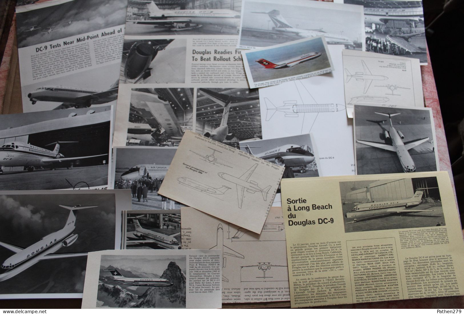 Lot De 287g D'anciennes Coupures De Presse De L'aéronef Américain Douglas DC-9 - Aviation