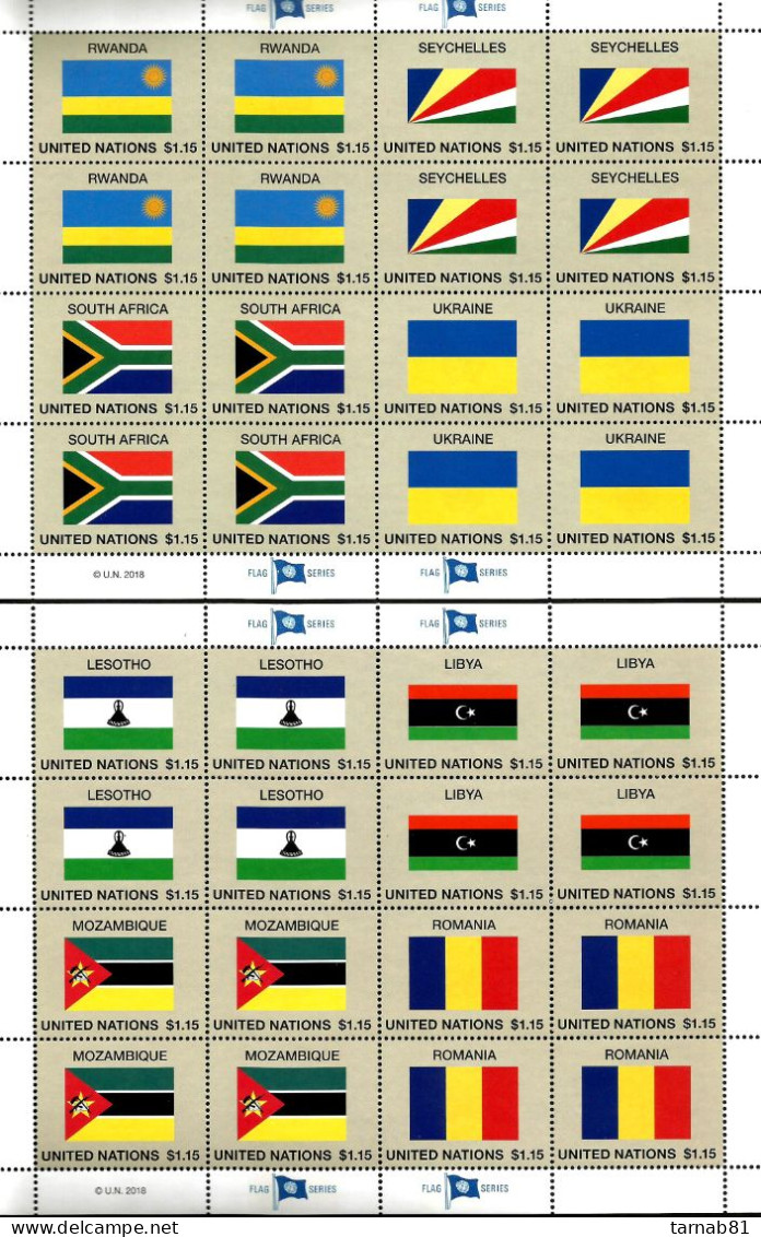 ONU  2018 Nations Unies Drapeaux Flags Flaggen  2018 ONU - Blocks & Sheetlets