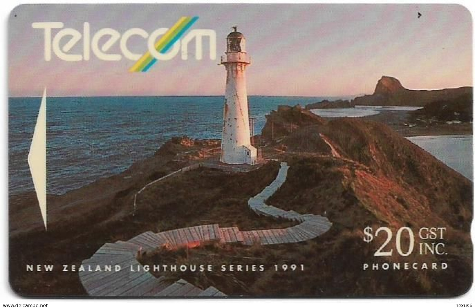 New Zealand - NZT (GPT) - Castle Point, Lighthouses, 8NZLD, 1991, 20$, 30.000ex, Used - Nieuw-Zeeland