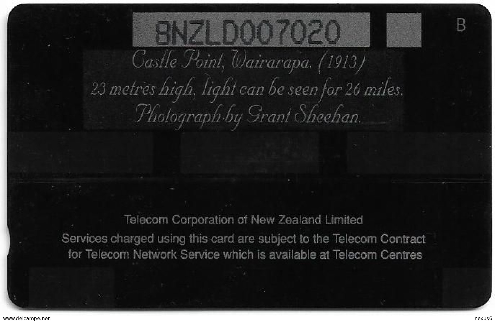 New Zealand - NZT (GPT) - Castle Point, Lighthouses, 8NZLD, 1991, 20$, 30.000ex, Used - Nueva Zelanda