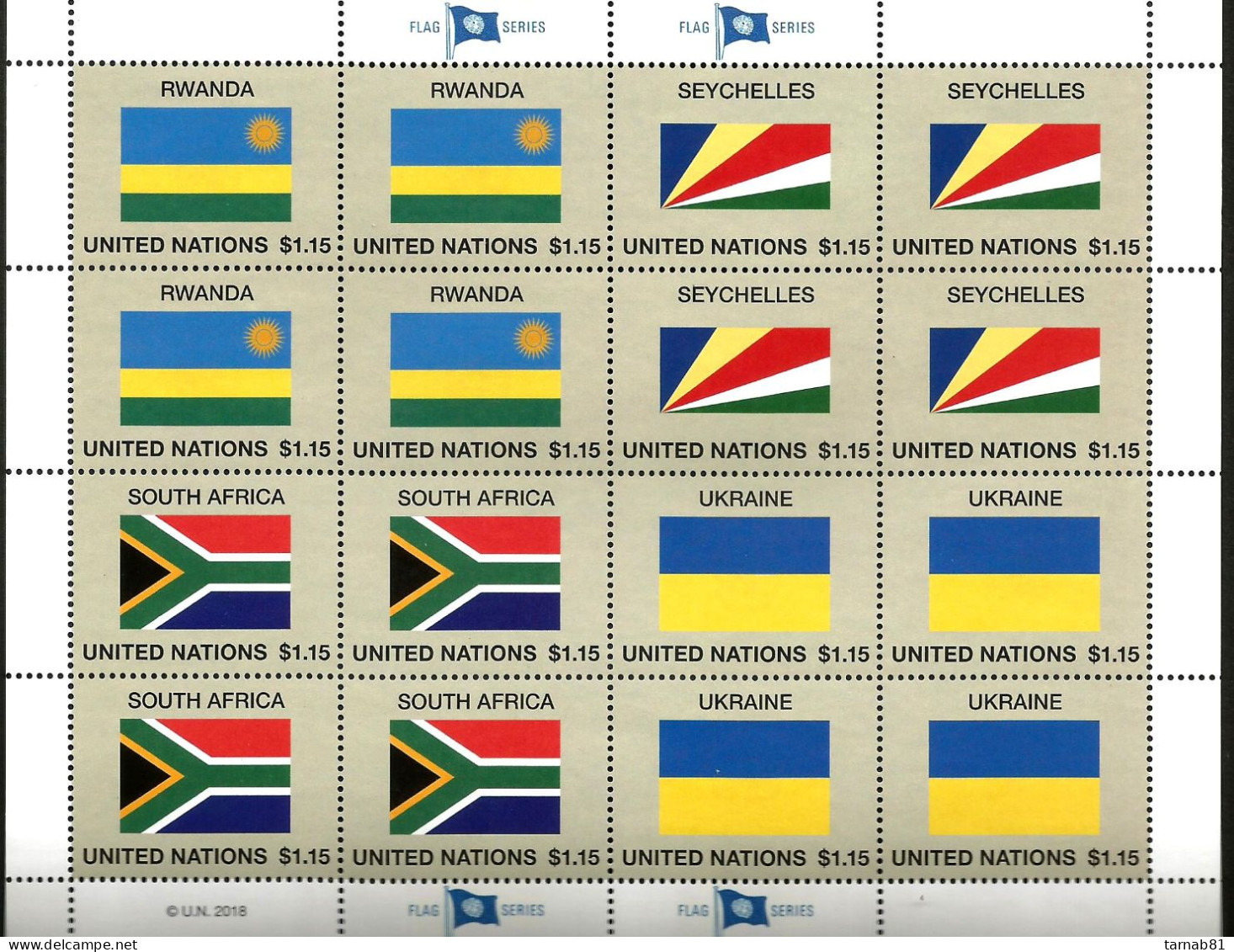 ONU  2018 Nations Unies Drapeaux Flags Flaggen  2018 ONU - Ungebraucht
