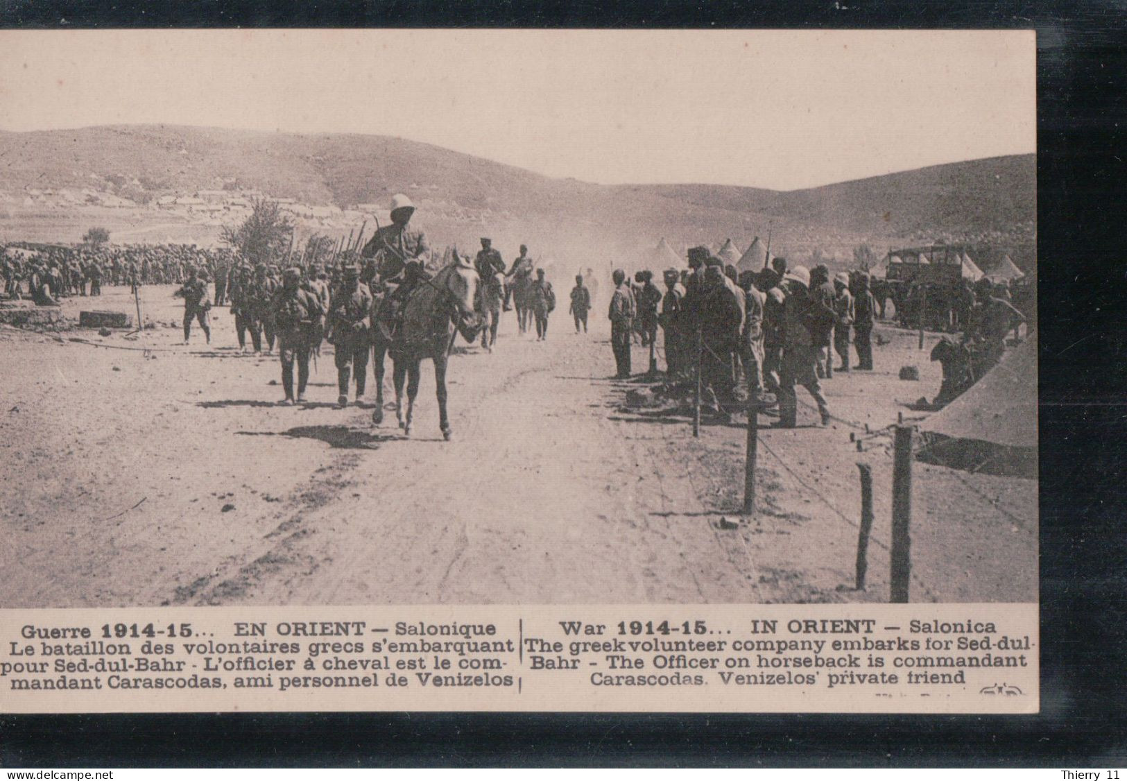 Cpa Salonique Guerre 1914-15-16 En Orient Le Bataillon Des Volontaires Grecs S'embarquant Pour Sed-dul-Bahr - Greece