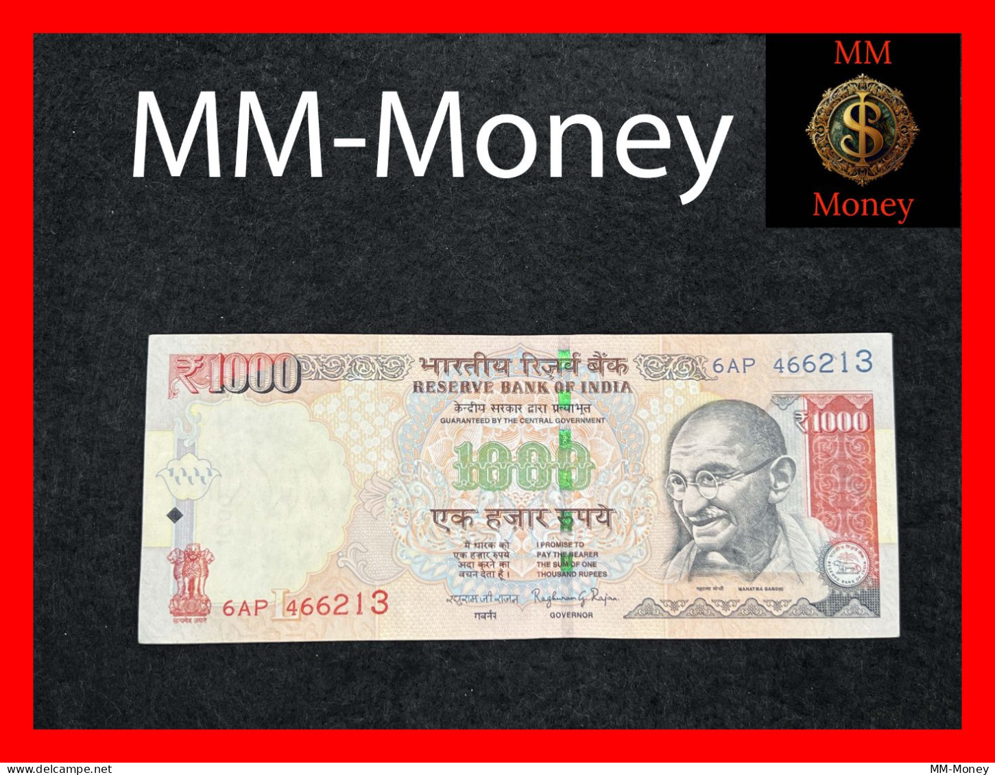 INDIA 1.000 1000  Rupees  2015   P. 107  But New  *ascending Serial And Tactile For Blind"    AAU - Indien