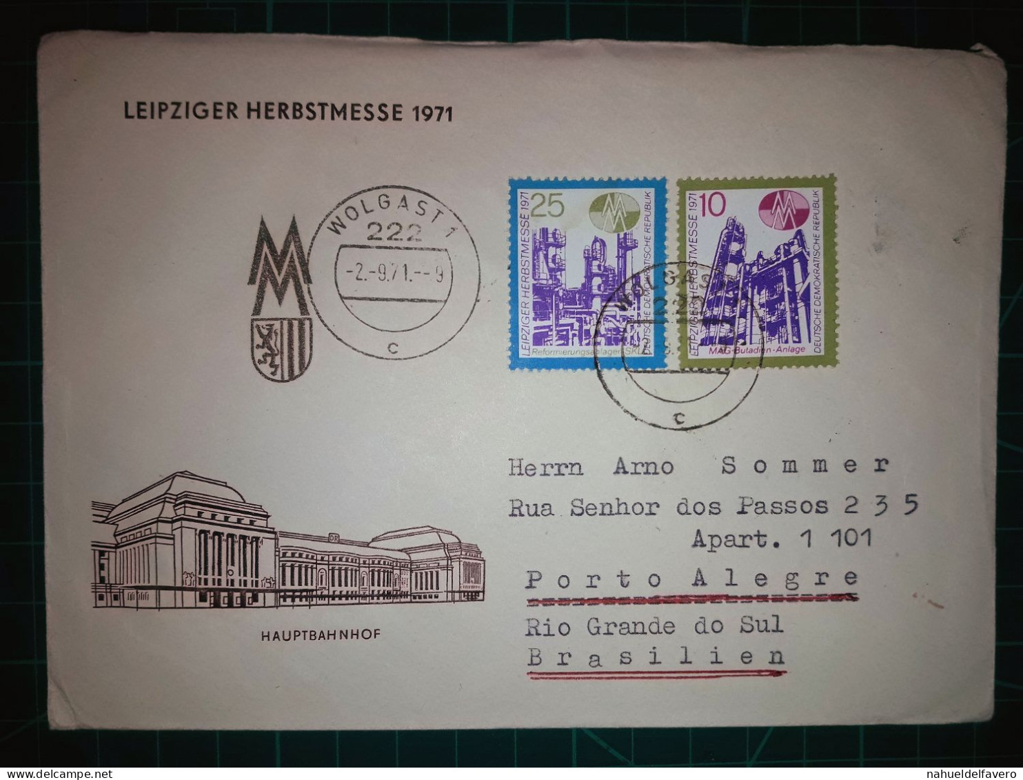 ALLEMAGNE (DDR). Enveloppe FDC Avec Cachet Commémoratif De “Leipziger Herbstmesse”. Timbre Et Cachet Spécial. - 1971-1980