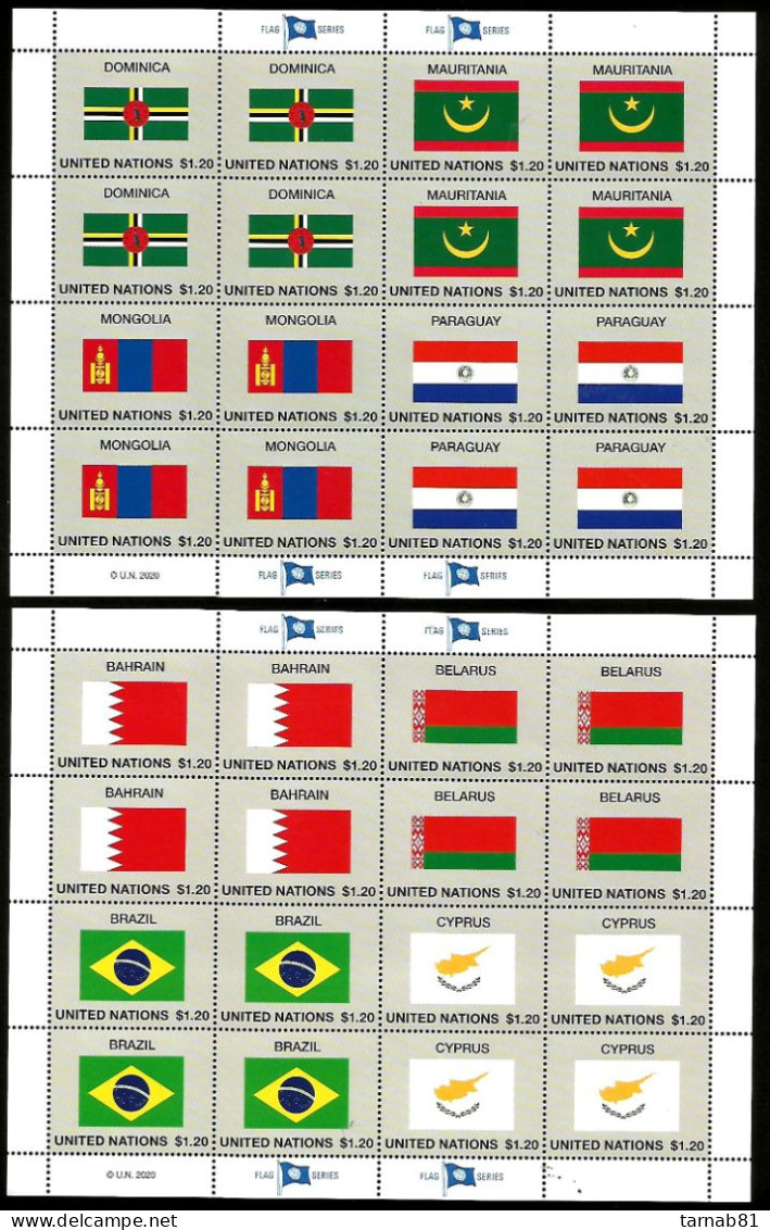 ONU  2020 Nations Unies Drapeaux Flags Flaggen  2020 ONU - Blocs-feuillets