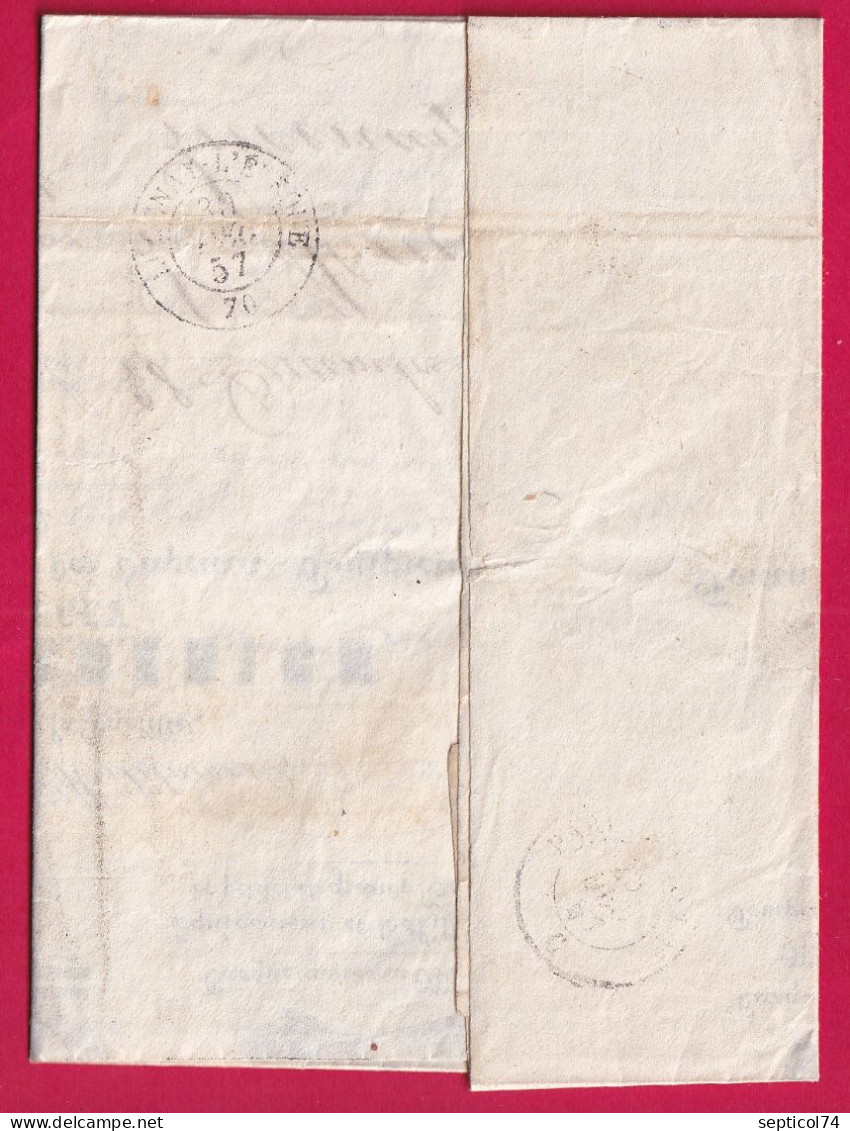 TRES BELLE FACTURE FABRICANT CASQUES MILITAIRES N°14 PARIS BUREAU B POUR LUCENAY L'EVEQUE SAONE ET LOIRE LETTRE - 1849-1876: Période Classique