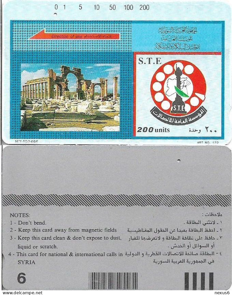 Syria - STE (Tamura) - Trails Tdmr & Logo (Silver Reverse, With Barcode), 200U, Used - Syrien