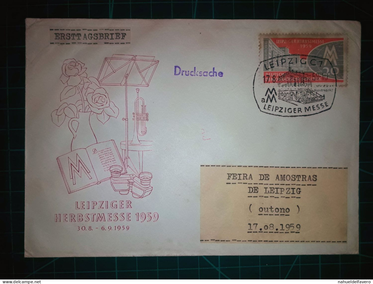 ALLEMAGNE (DDR). Enveloppe FDC Avec Cachet Commémoratif De “Leipziger Herbstmesse”. Timbre Et Cachet Spécial. - 1950-1970