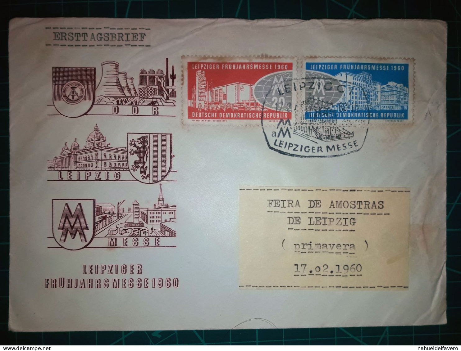 ALLEMAGNE (DDR). Enveloppe FDC Avec Cachet Commémoratif De “Leipziger Fruhjahrsmesse”. Timbre Et Cachet Spécial. - 1950-1970