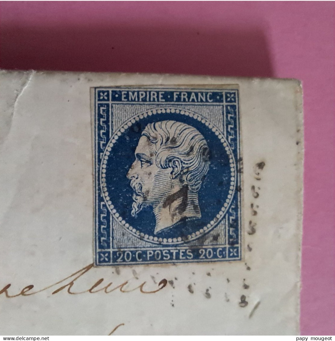 N°14Aa 20 C. Bleu Foncé Cote Sur Lettre 2024 20€ Lettre De Constantine Pour Paris 27-02-1857 - 1853-1860 Napoleon III