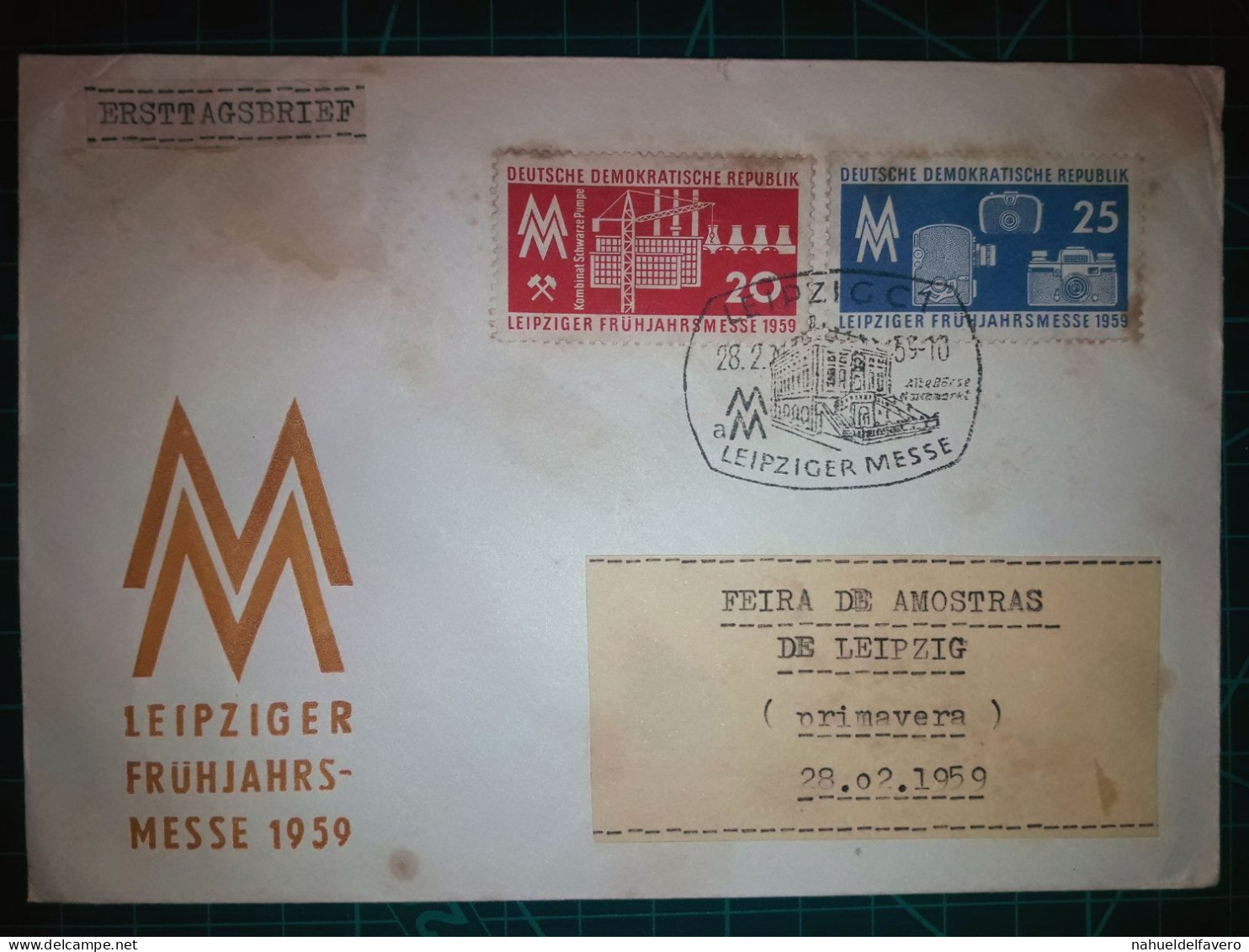 ALLEMAGNE (DDR). Enveloppe FDC Avec Cachet Commémoratif De “Leipziger Fruhjahrsmesse”. Timbre Et Cachet Spécial. - 1950-1970