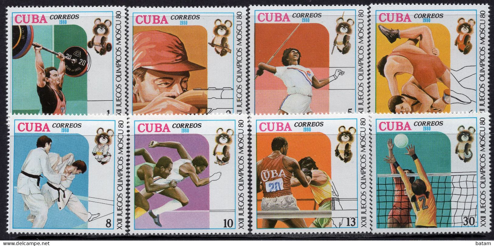 CUBA 1980 - Olympic Games - Moscow - Sport - MNH Set - Unused Stamps