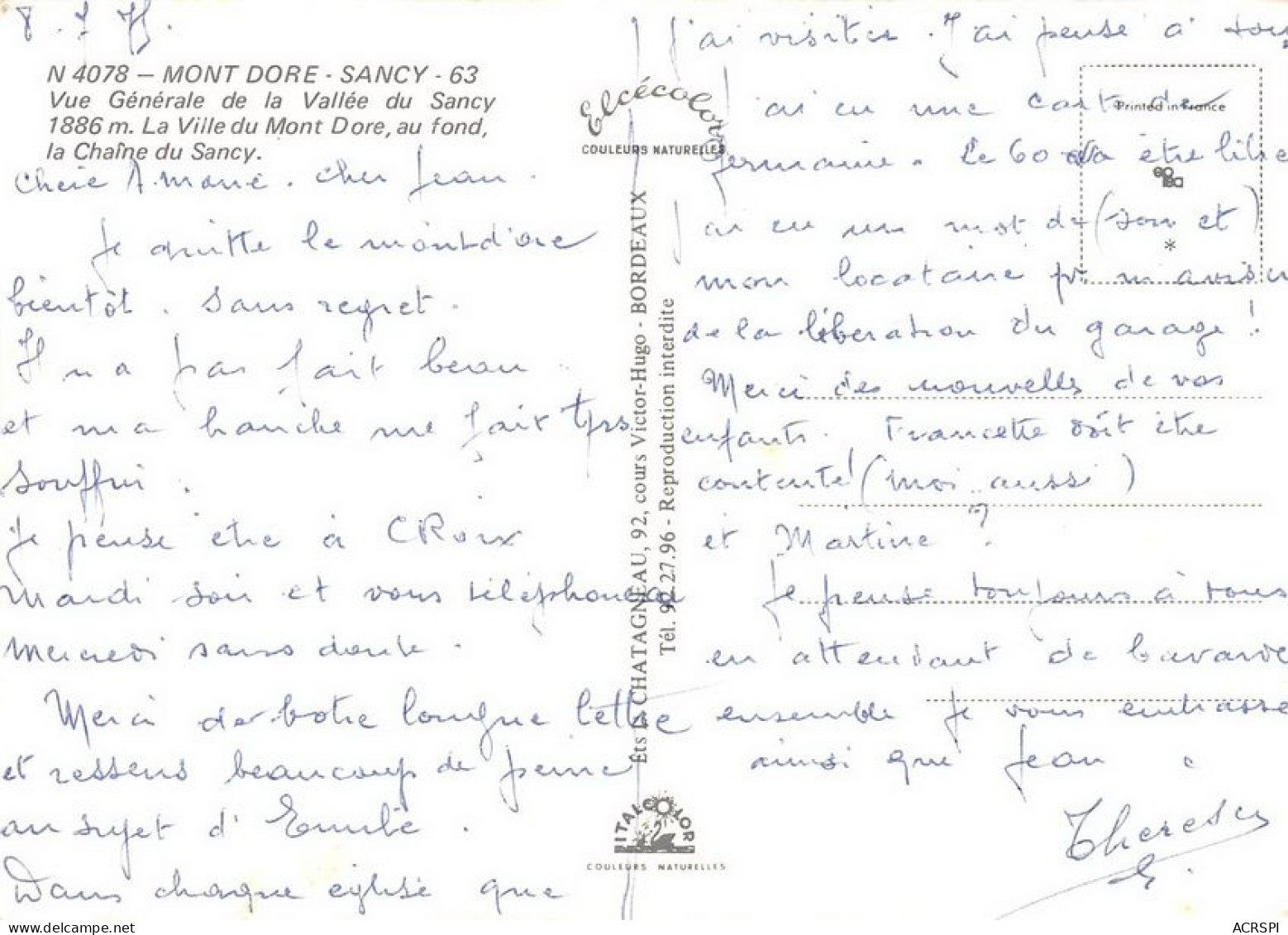 63 LE PUY-DE-SANCY  Vue Aérienne De La Ville Du Mont-Dore  (Scan R/V) N°   53   \MT9103 - Le Mont Dore