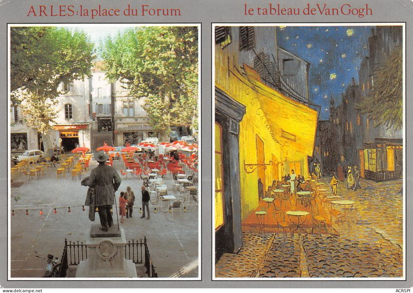 13 ARLES Place Du Forum Et Tableau De Van Gogh                (Scan R/V) N°   2   \MT9102 - Arles