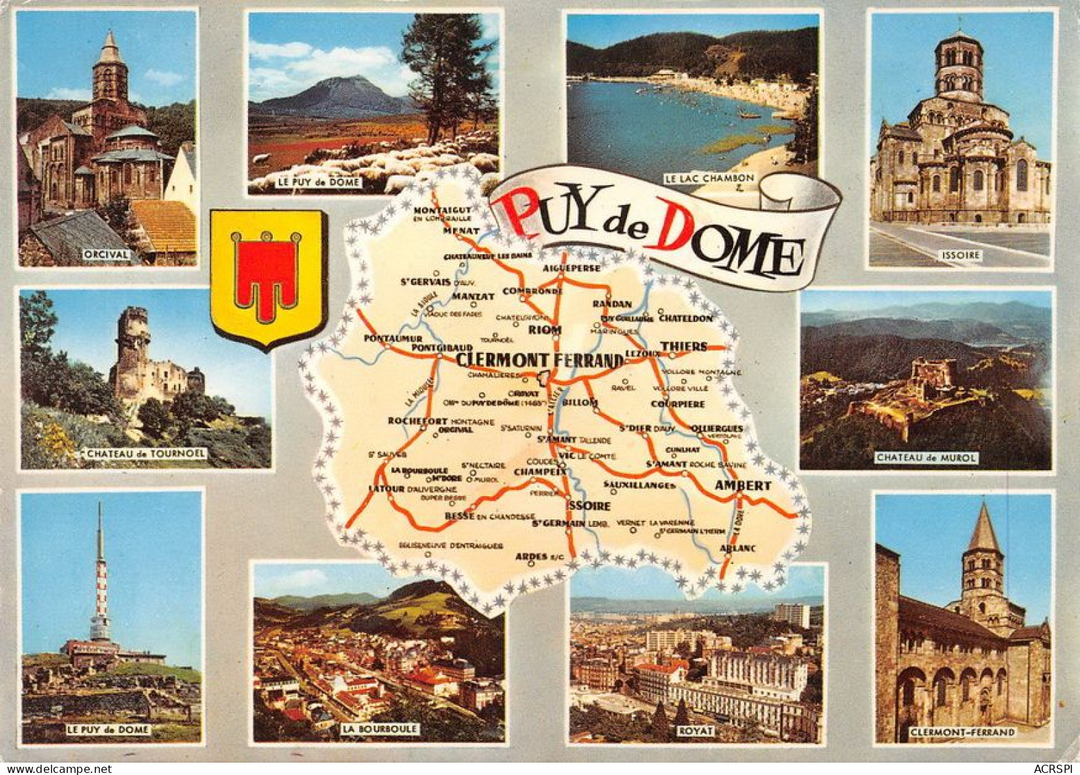 63  Puy De Dôme Carte Map Plan Du Département Clermont-Ferrand Ambert Thiers Issoire Royat (Scan R/V) N°   48   \MT9114 - Clermont Ferrand