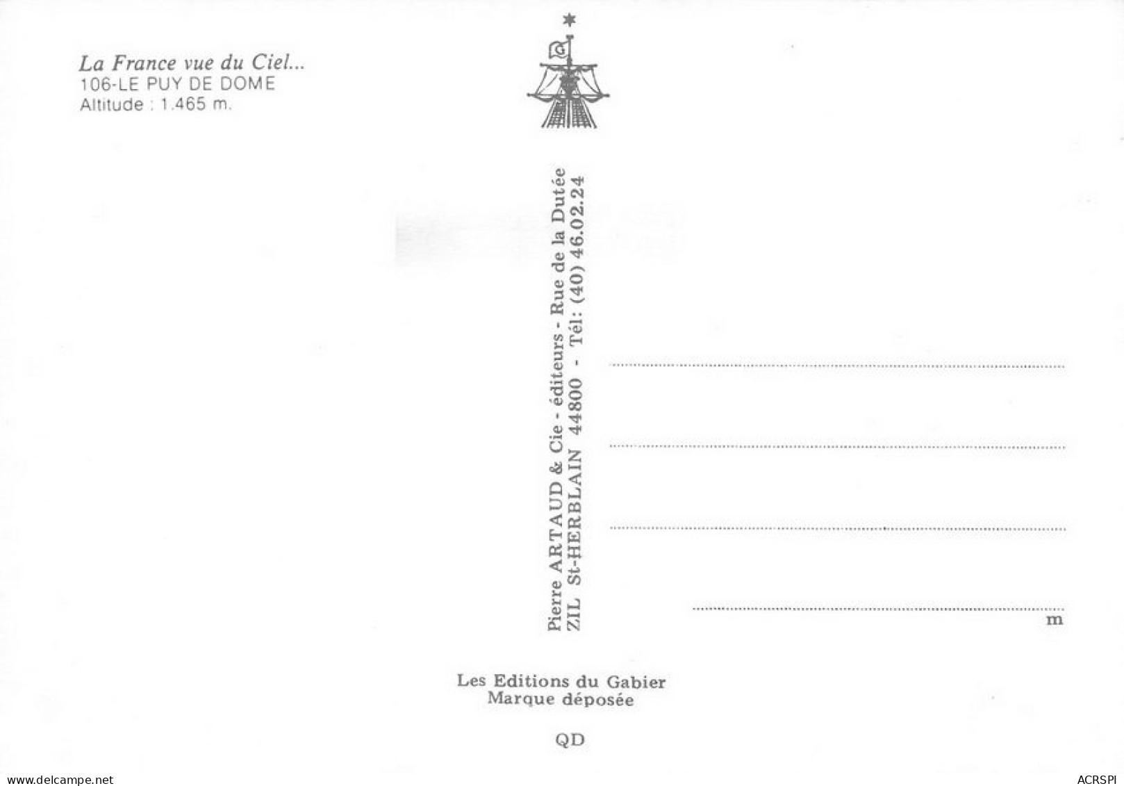 63  Clermont-Ferrand   Ceyssat Et Orcines LE PUY-DE-DOME Alt 1465 M L'antenne (Scan R/V) N°  48   \MT9112 - Clermont Ferrand
