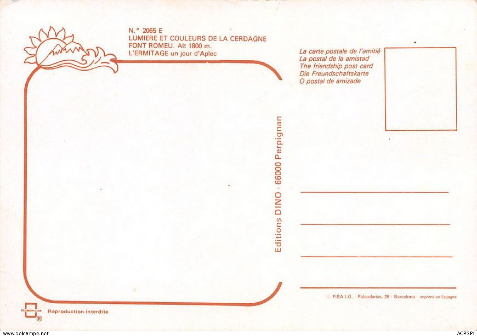 66  Font-Romeu-Odeillo-Via  L'Ermitage     (Scan R/V) N°   12   \MT9120 - Prades