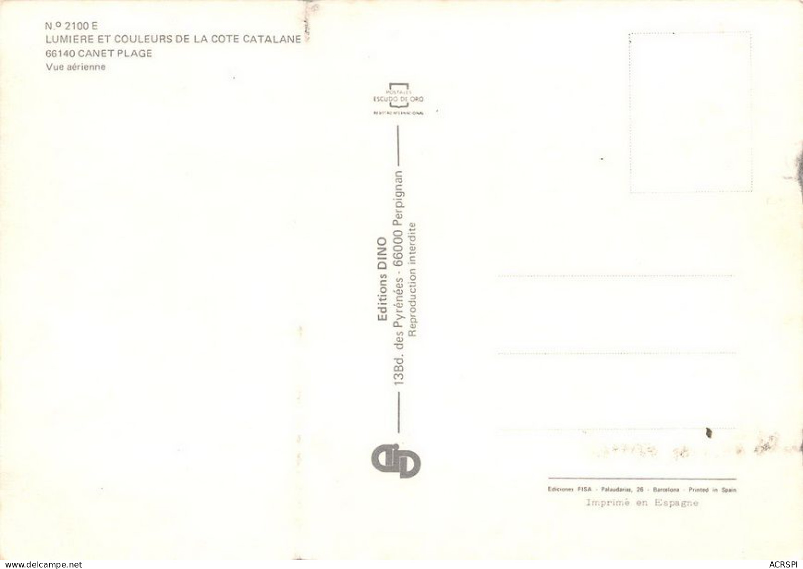 66  CANET PLAGE En Rousillon  Vue Aérienne Sur La Ville  (Scan R/V) N°   61   \MT9119 - Canet En Roussillon