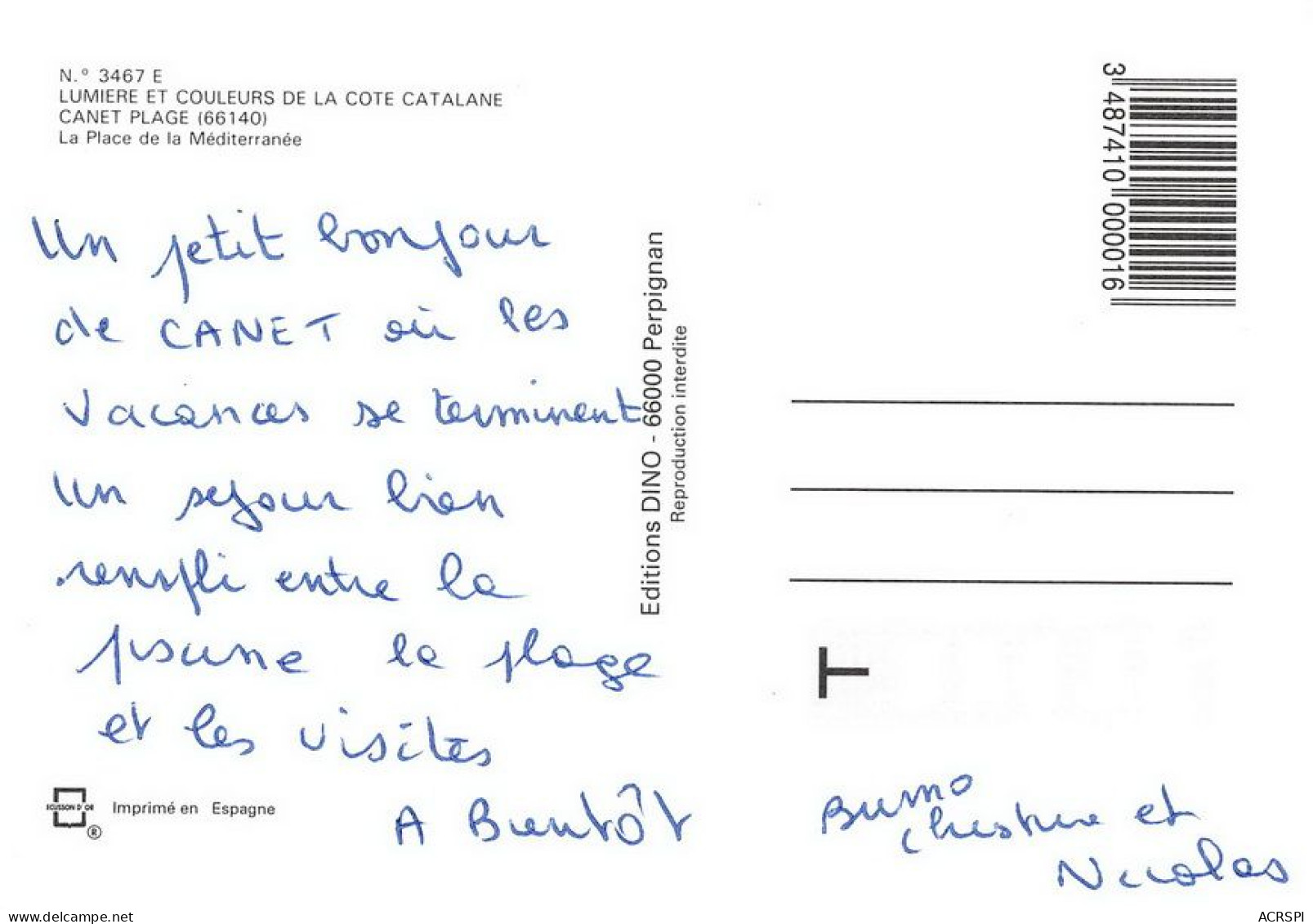66  CANET PLAGE En Rousillon La Place De La Méditerranée  (Scan R/V) N°   25   \MT9119 - Canet En Roussillon