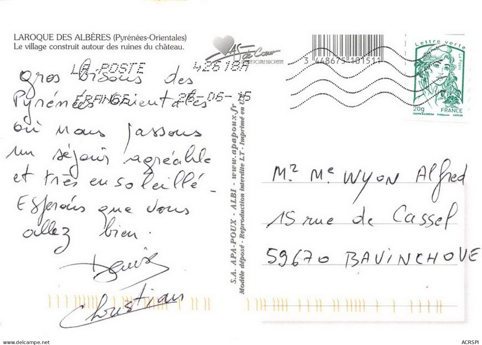 66 Laroque-des-Albères Castell De La Roca       (Scan R/V) N°   13   \MT9132 - Argeles Sur Mer