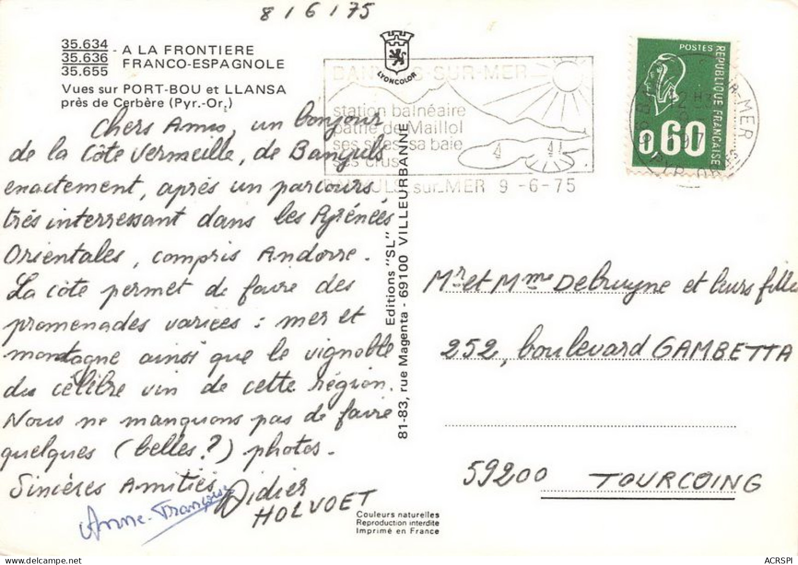 66  PORT-BOU Et LLANSA Prés De Cerbère           (Scan R/V) N°   9   \MT9132 - Cerbere