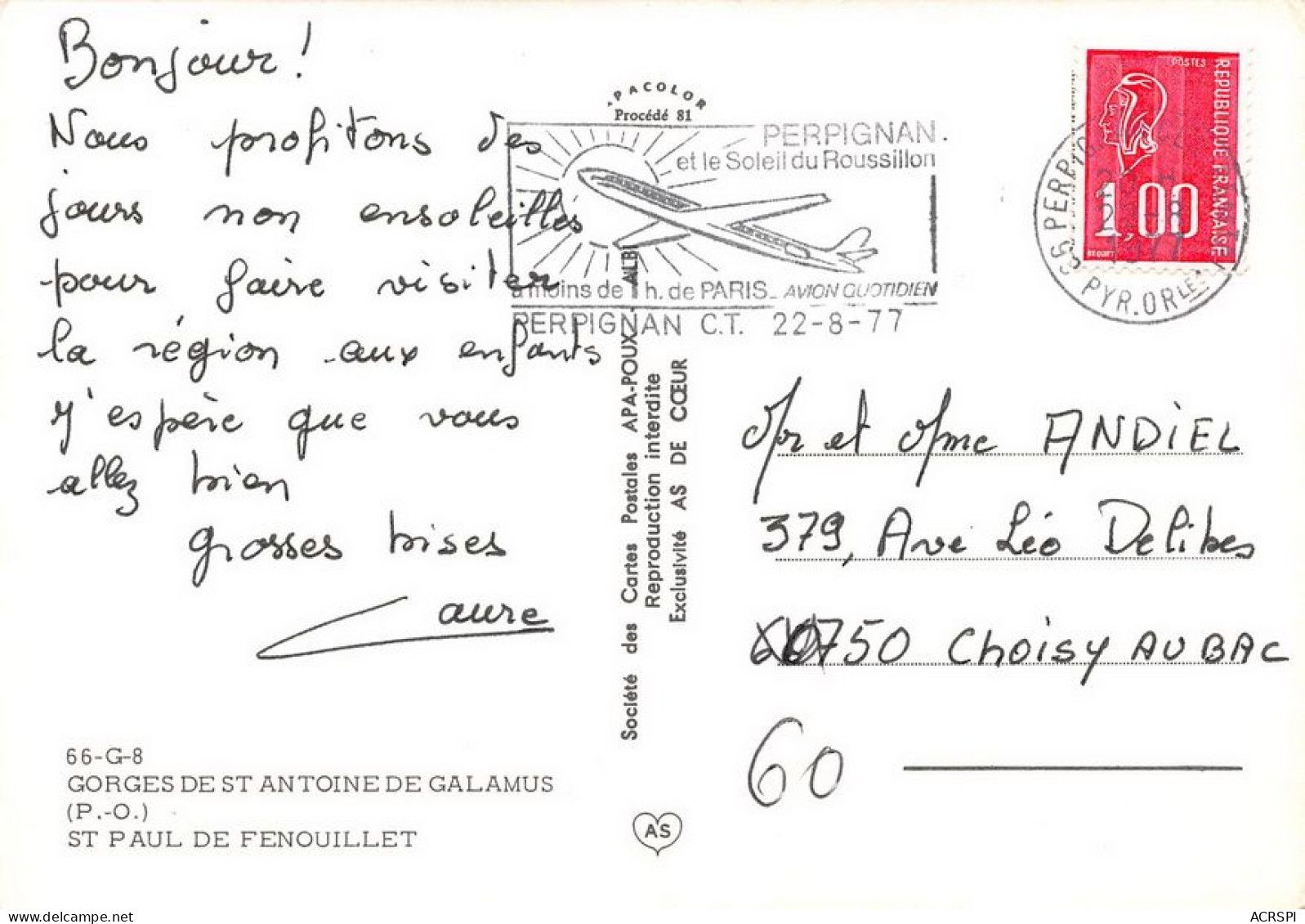 66  Gorges De GALAMUS Saint-Antoine Saint-Paul-de-Fenouillet  (scan R/V) N°   39   \MT9131 - Prades