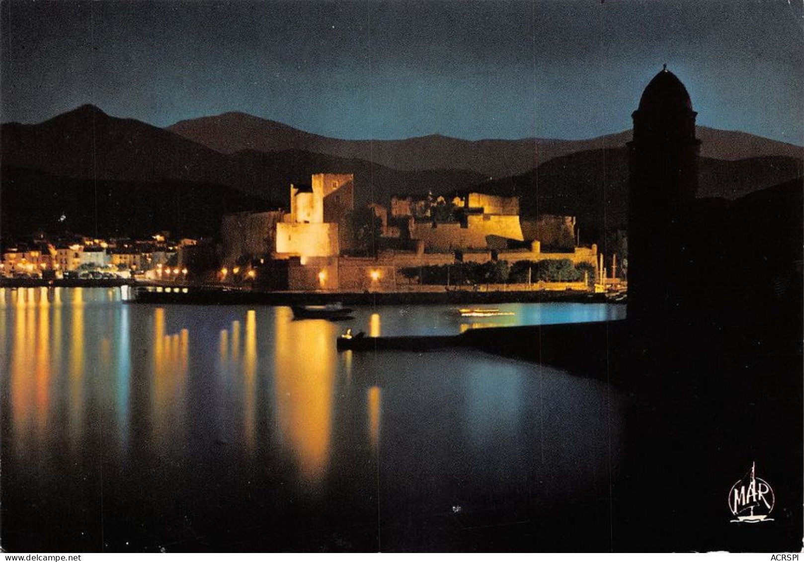 66 Collioure  Le Chateau Des Templiers La Nuit  (Scan R/V) N°   15   \MT9128 - Collioure