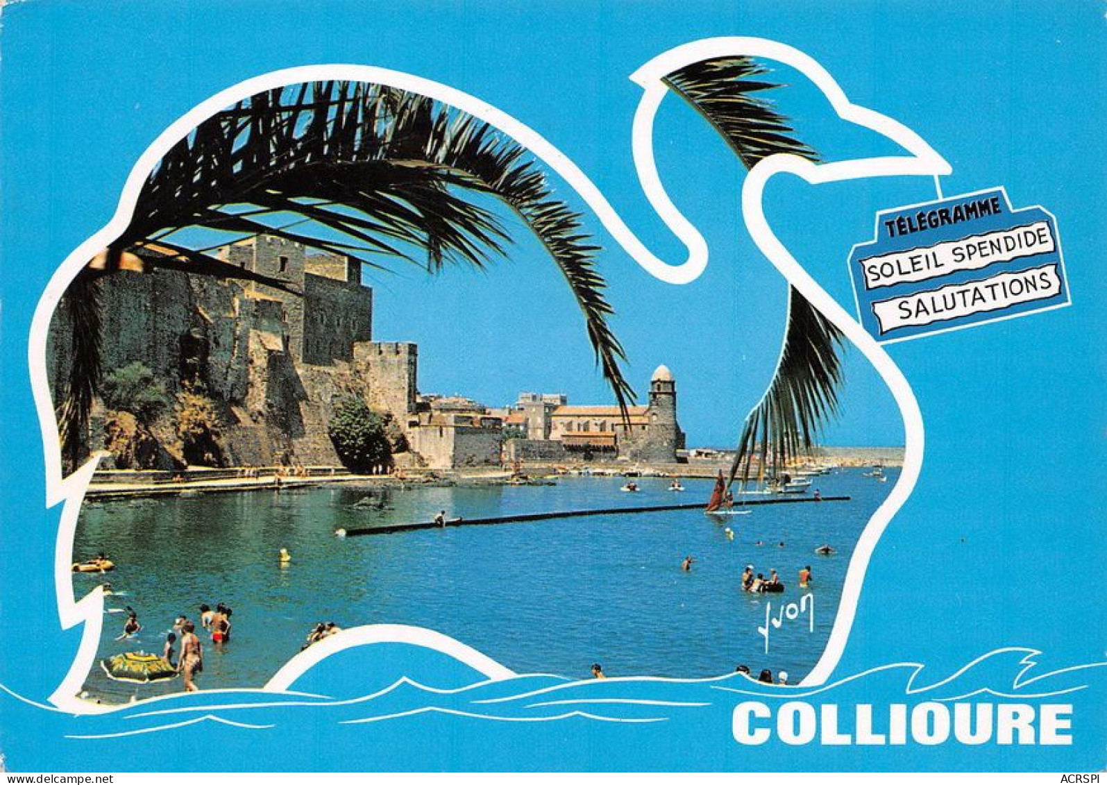 66 Collioure  La Plage Et Le Phare          (Scan R/V) N°   5   \MT9128 - Collioure